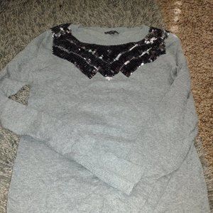Express Crewneck Sweater XS Sequin Yoke